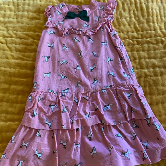 Janie and Jack Other - Pink doggie dress with green bow and sweater